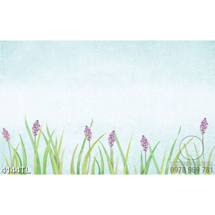 Tranh lụa hoa lavender tím 