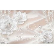 Tranh lụa hoa hồng trắng in wall