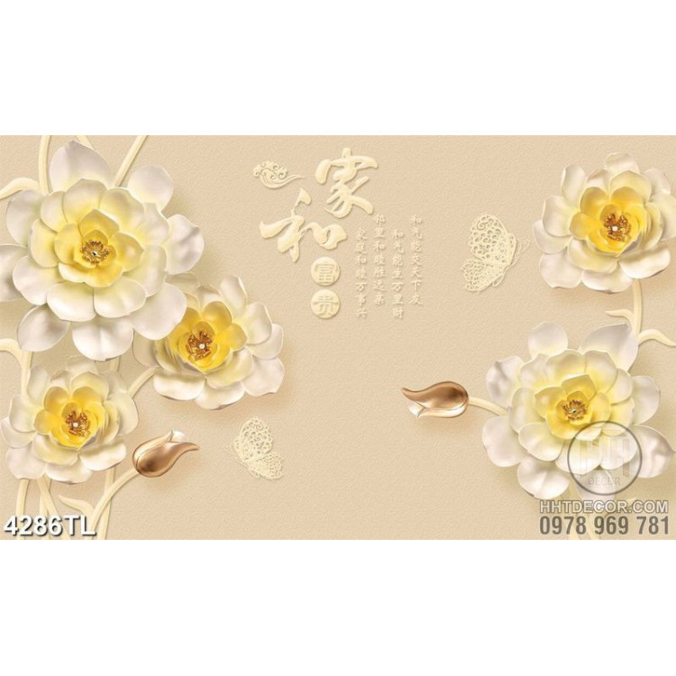 Tranh hoa hồng trắng nhụy vàng psd