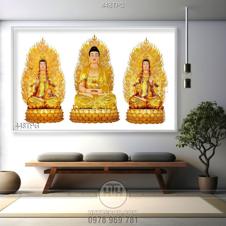 Tranh Các tượng Phật bằng vàng