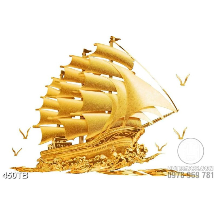 Tranh thuyền vàng chất lượng cao