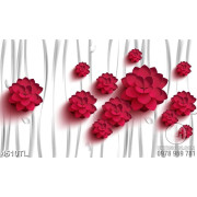Tranh in uv hoa cúc đỏ giấy