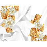 Tranh lụa 3D hoa trang sức vàng