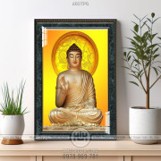 Tranh Tượng Phật tổ bằng vàng