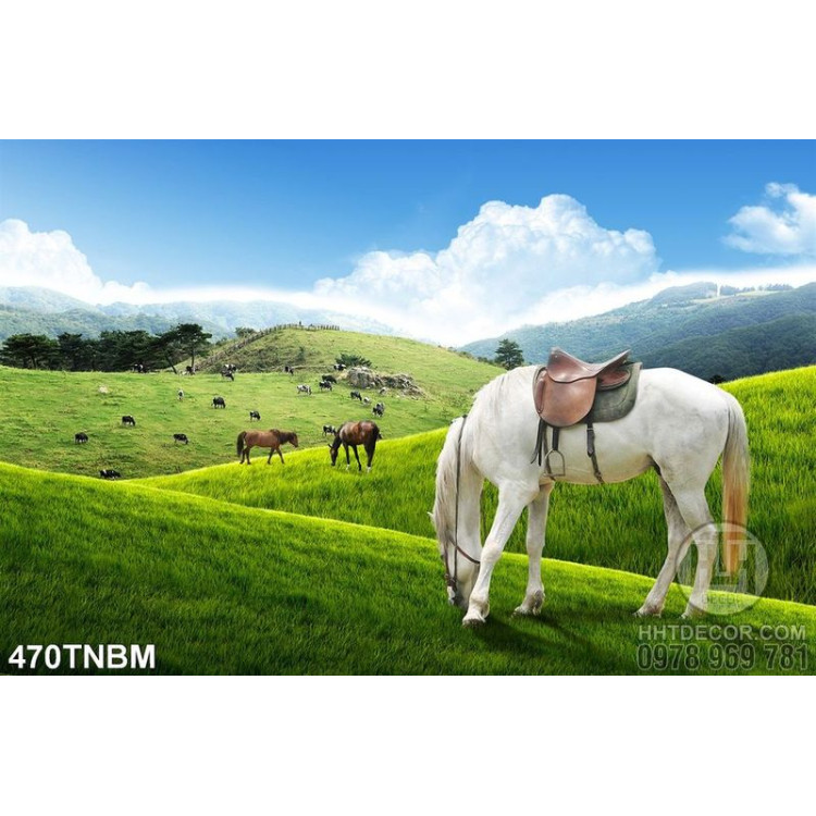 Tranh Ngựa trên đồng cỏ