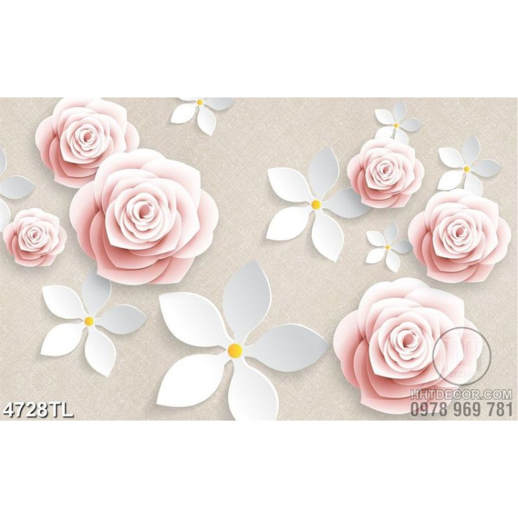 Tranh lụa 3D hoa hồng 