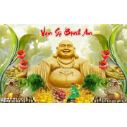 Tranh tài lộc Phật Di Lặc vạn sự bình an chúc phúc