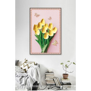 Tranh lụa 3D hoa tulip trang trí phòng khách
