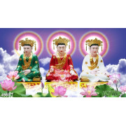 Tranh thờ chúa Sơn Trang và hoa sen 