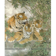 Tranh in uv hổ mẹ và đàn con trong rừng