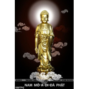 Tranh tượng Phật bằng vàng 