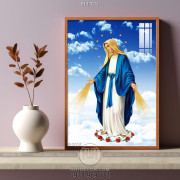 Tranh công giáo Mẹ Maria trên bầu trời