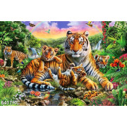 Tranh gia đình nhà hổ trong khu rừng nghệ thuật