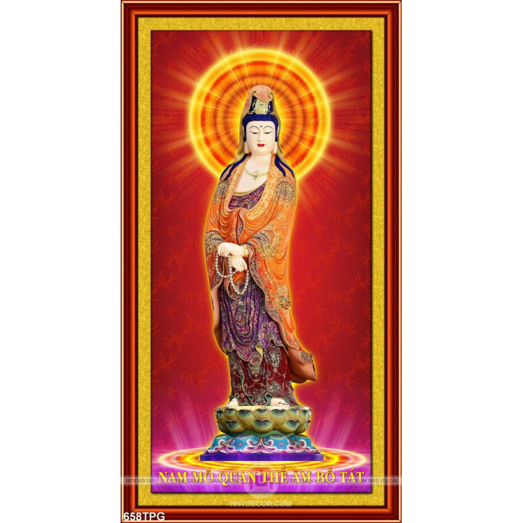 Tranh thờ Phật treo tường Quan Âm Bồ Tát
