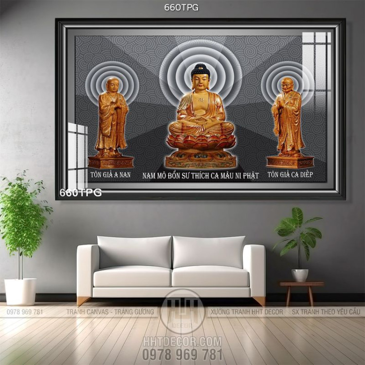 Tranh Phật Nam Mô Bổn Sư cùng Tôn giả