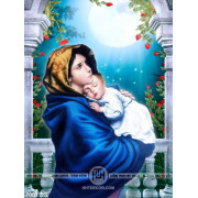 Tranh công giáo Mẹ Maria ru Chúa hài nhi đi ngủ