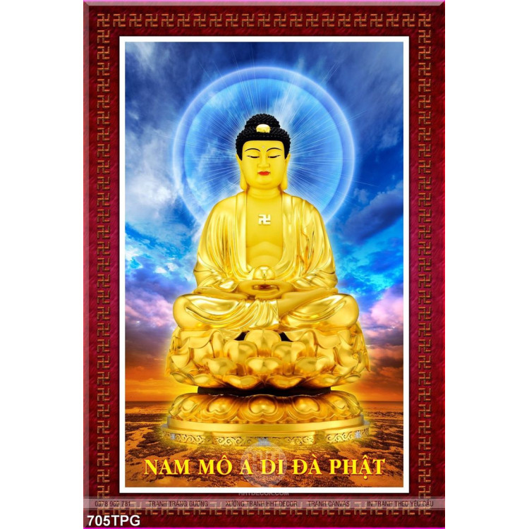 Tranh A Di Đà Phật đẹp