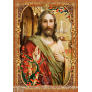 Tranh Chúa Jesus bên trong nhà thờ in vải canvas