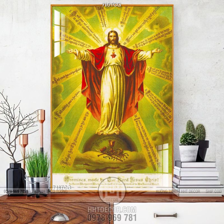 Tranh Jesus hiện hình in vải canvas