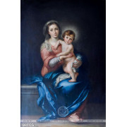 Tranh công giáo Chúa hài nhi bên cạnh mẹ maria