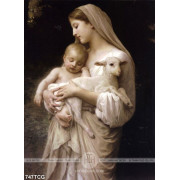 Tranh công giáo mẹ maria và con chiêng
