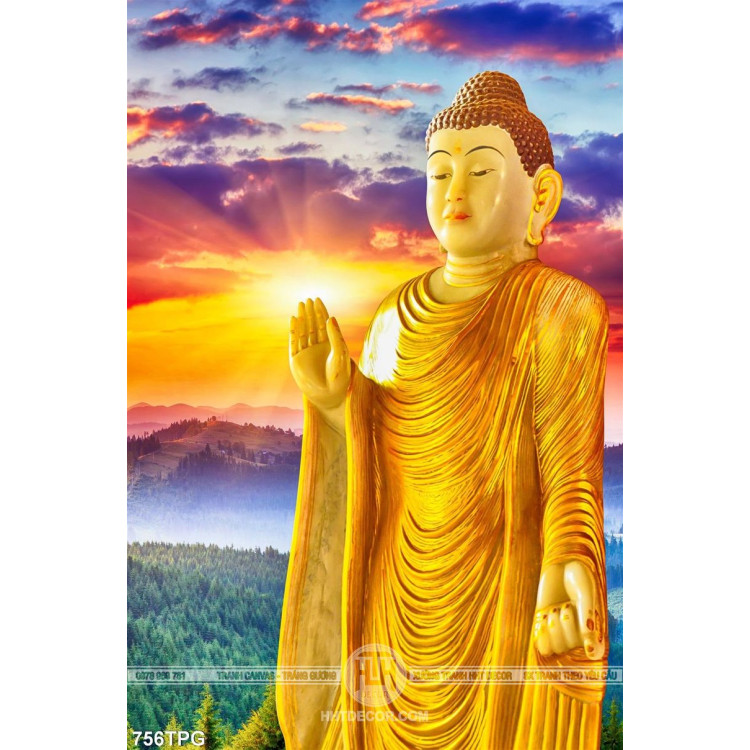 Tranh Đức Phật Tổ bằng vàng