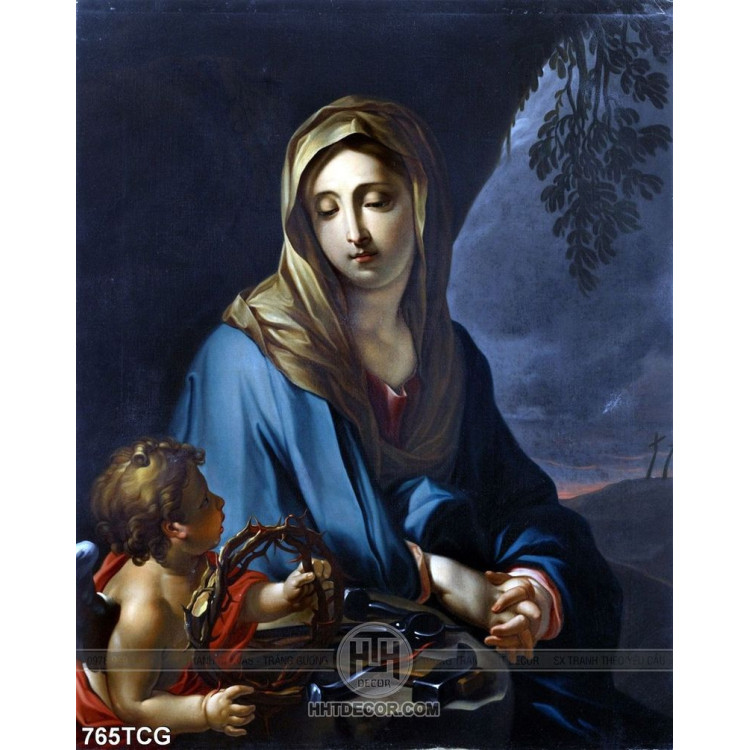Tranh công giáo Mẹ Maria vương quyền
