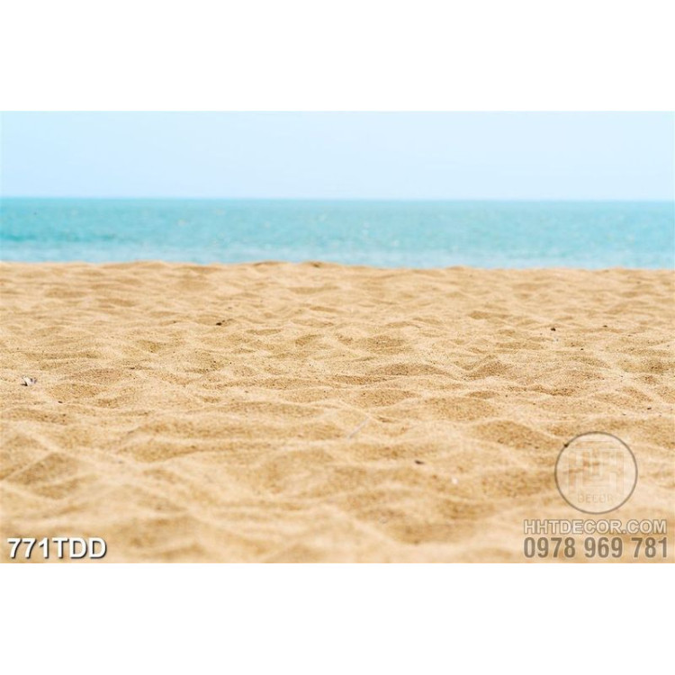 Tranh bãi cát trên đại dương xanh chất lượng cao