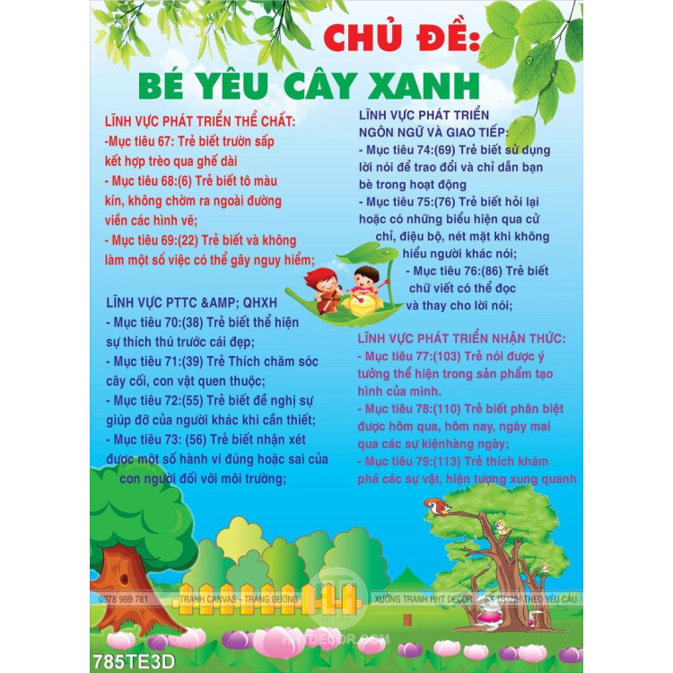 Tranh chủ đề bé yêu cây xanh 