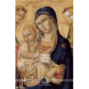 Tranh canvas cổ Mẹ Maria và Chúa hài nhi