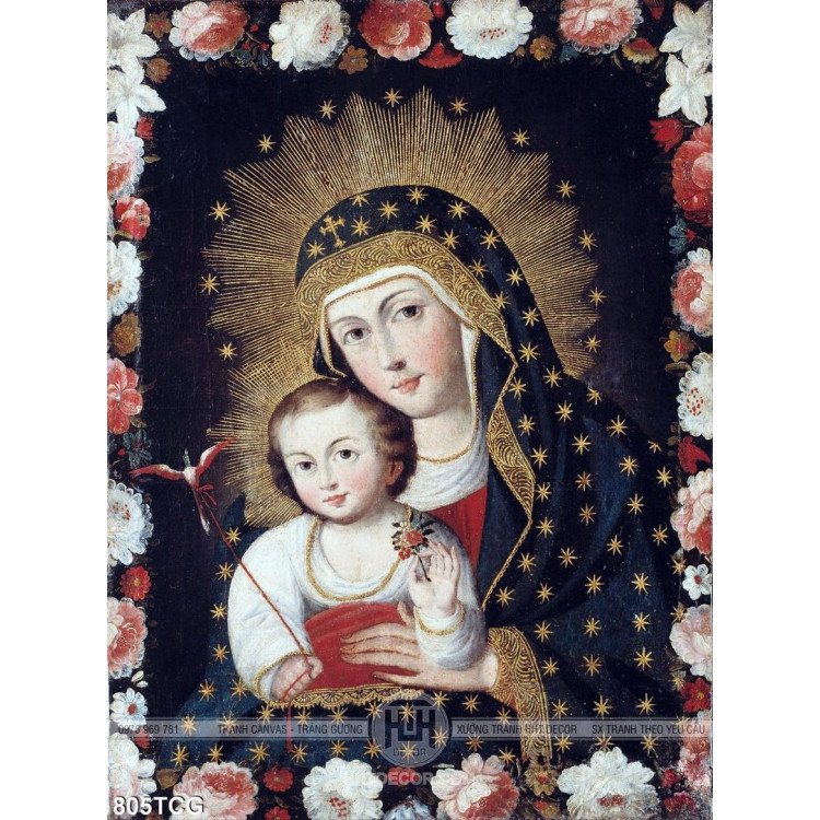Tranh công giáo tình yêu của Mẹ Maria in gạch