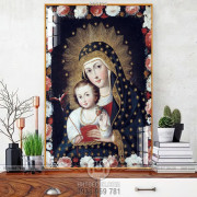 Tranh công giáo tình yêu của Mẹ Maria in gạch