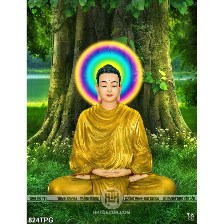 Tranh Phật dưới cây Bồ Đề