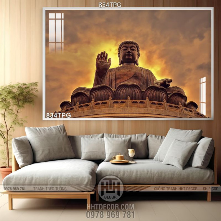 Tranh tượng Phật in 3D treo tường