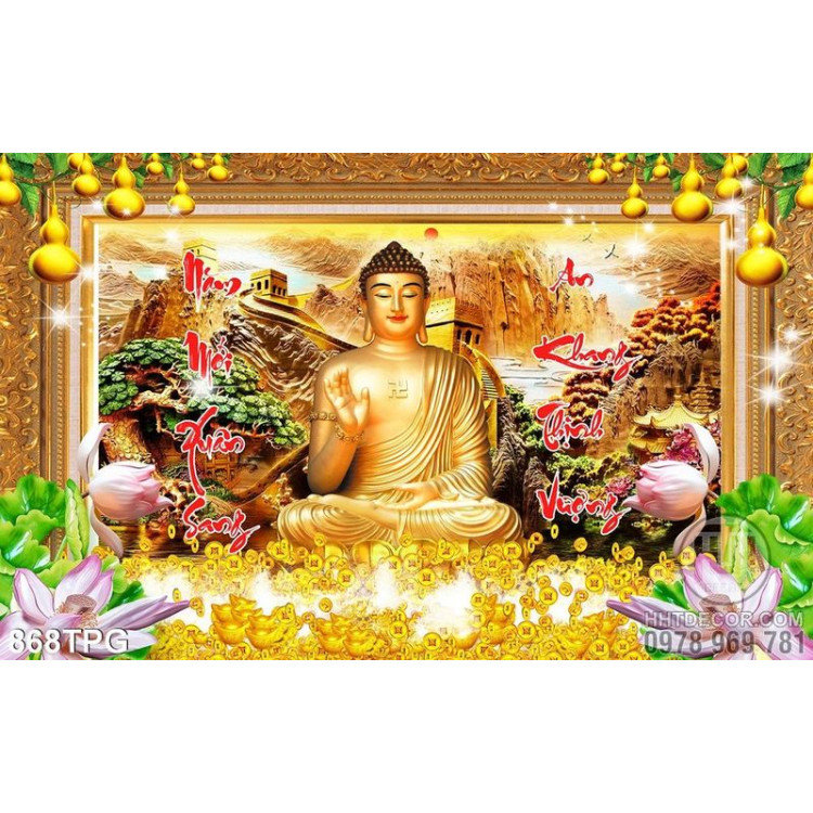 Tranh Phật Tổ kim tiền