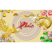 Tranh Rồng Phượng và chữ Phúc