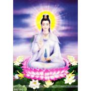 Tranh Phật Bà Quan Âm trên đài sen
