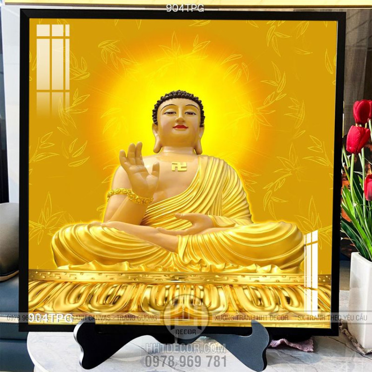 Tranh tượng Phật Tổ Như Lai bằng vàng