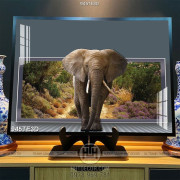 Tranh 3D chú voi trong rừng chất lượng cao