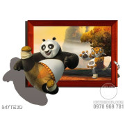 Tranh tường 3D Kung fu panda chất lượng cao